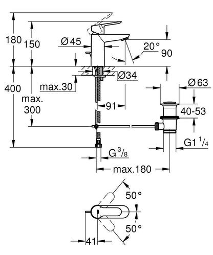 GROHE - BAUEDGE 面盆龍頭