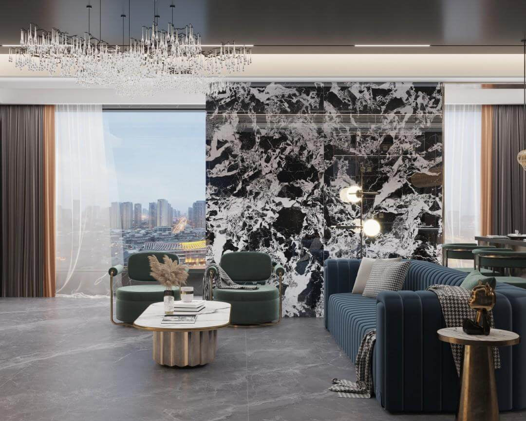 拿破崙黑 亮面 2400x1200mm 岩板 9S124239DH