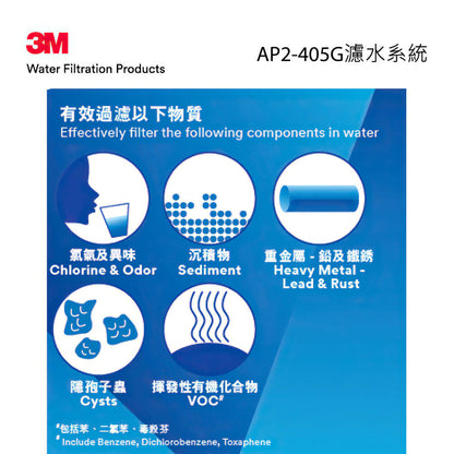 3M AP2-405G濾水系統枱下裝配 + 3M ID-1淨水龍頭