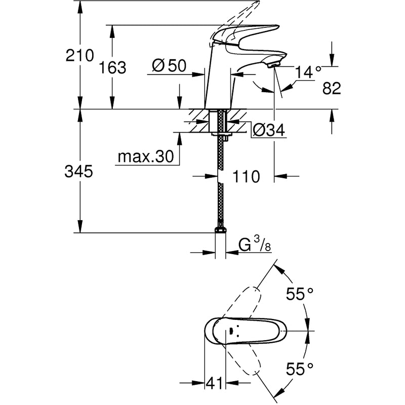 GROHE 23719003-高身面盆龍頭